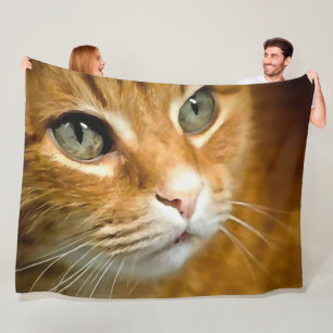 Manta Polar Ginger Adorable Tabby Gato Posando Retrato Mascota