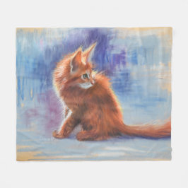 Manta Polar Ginger Kitten en luz pastel