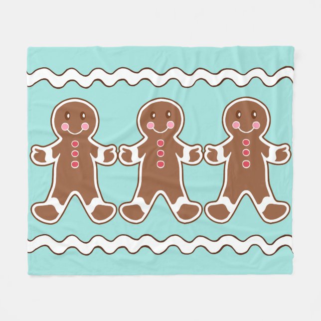 Manta Polar Gingerbread Boys Fleece Blanket (Frente (Horizontal))