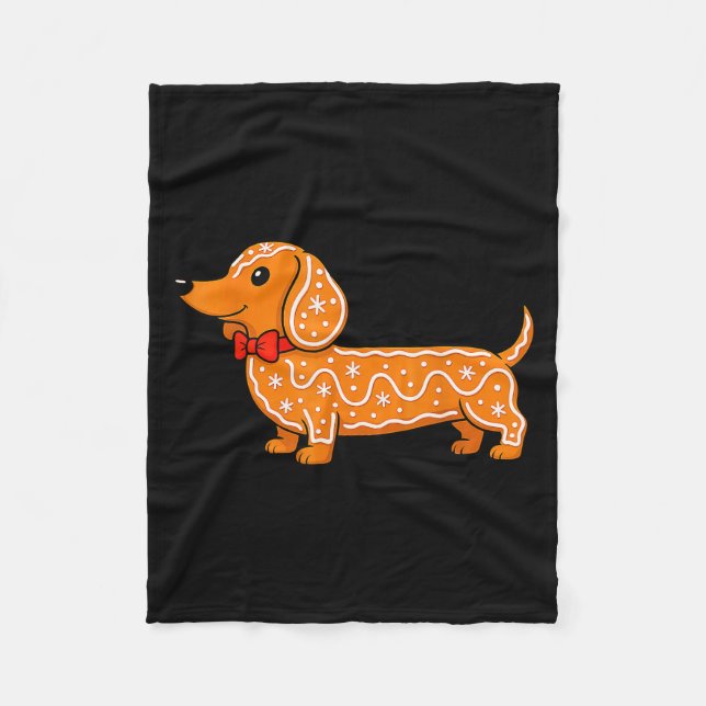 Manta Polar Gingerbread Dachshund Christmas Cute Weiner Dog  (Anverso)