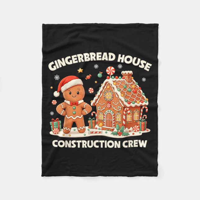 Manta Polar Gingerbread House Construction Crew Kids Men Women (Anverso)