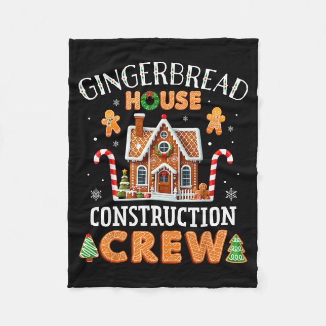 Manta Polar Gingerbread House Construction Crew Kids Men Women (Anverso)