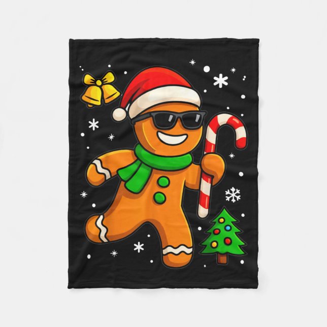 Manta Polar Gingerbread Man Funny Christmas Cookie Costume Bak (Anverso)