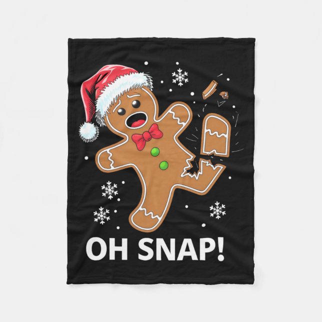 Manta Polar Gingerbread Man Oh Snap Christmas Funny Cookie  (Anverso)