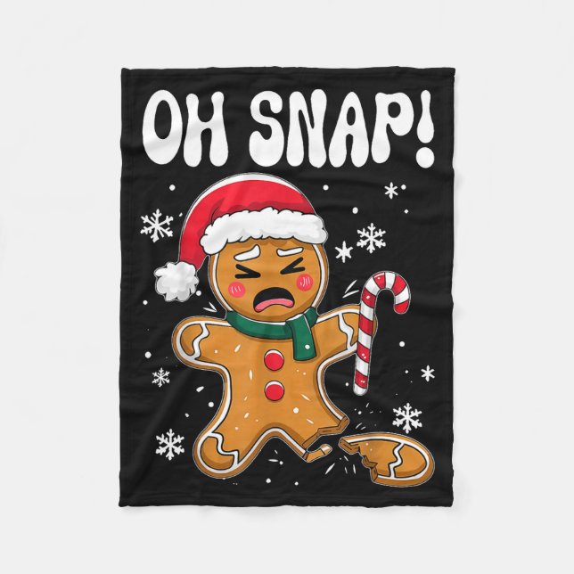 Manta Polar Gingerbread Man Oh Snap Christmas Funny Cookie Bak (Anverso)