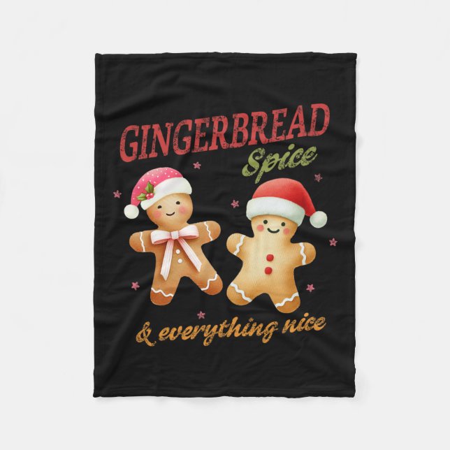 Manta Polar Gingerbread Spice & amp; Todo Navidad Agradable (Anverso)
