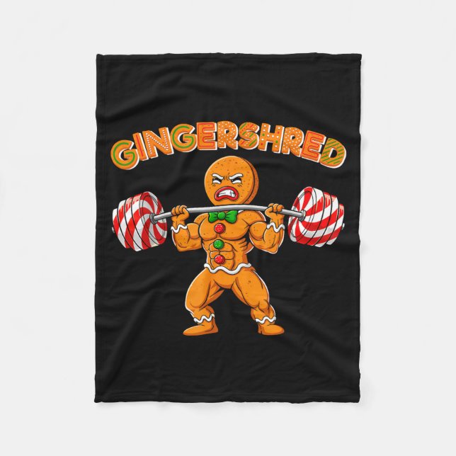 Manta Polar Gingershred Christmas Gingerbread Man Gym Bodybuil (Anverso)
