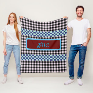 Manta Polar Gingham a Cuadros Personalizado