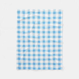 Manta Polar Gingham Azul Bebé