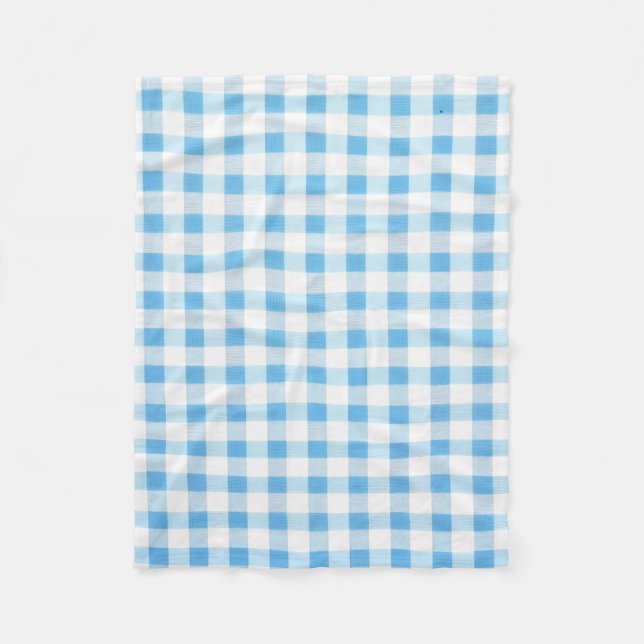 Manta Polar Gingham Azul Bebé (Anverso)