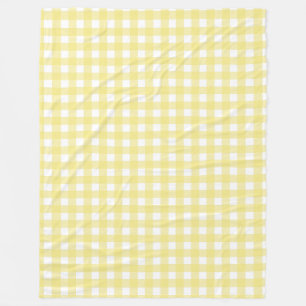 Manta Polar Gingham blanco y amarillo pálido
