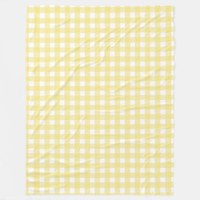 Manta Polar Gingham blanco y amarillo pálido (Anverso)