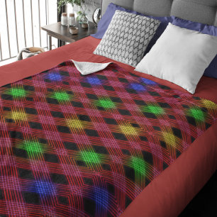 Manta Polar Gingham Checkered Multicolour Fleece Blanket