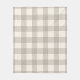 Manta Polar Gingham comprueba el beige neutro