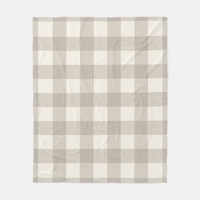 Manta Polar Gingham comprueba el beige neutro (Anverso)
