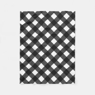 Manta Polar Gingham en blanco y negro