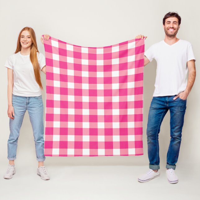 Manta Polar Gingham Pink Design (In situ)