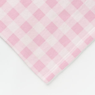 Manta Polar Gingham Rosa Pálido