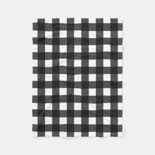 Manta Polar Gingham simple en blanco y negro
