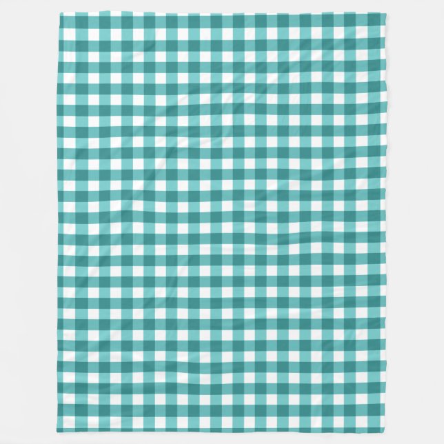 Manta Polar gingham verde azulada (Anverso)