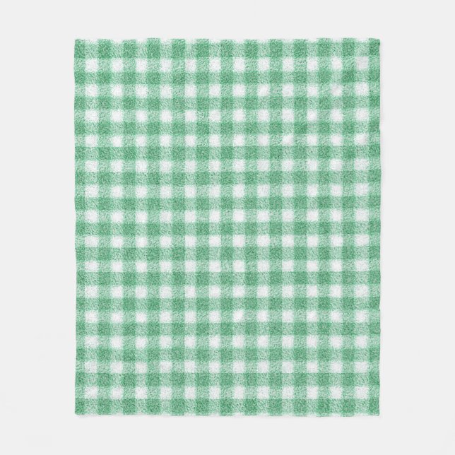 Manta Polar Gingham Verde Menta  (Anverso)
