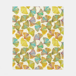 Manta Polar Gingko Leaves: Arte Resumen de Flores