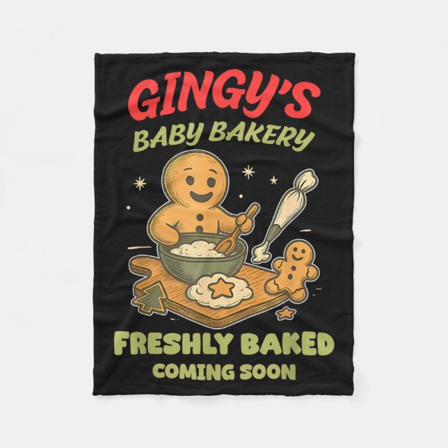 Manta Polar Gingy's Baby Bakery Freshly Baked Coming Soon Chri (Anverso)