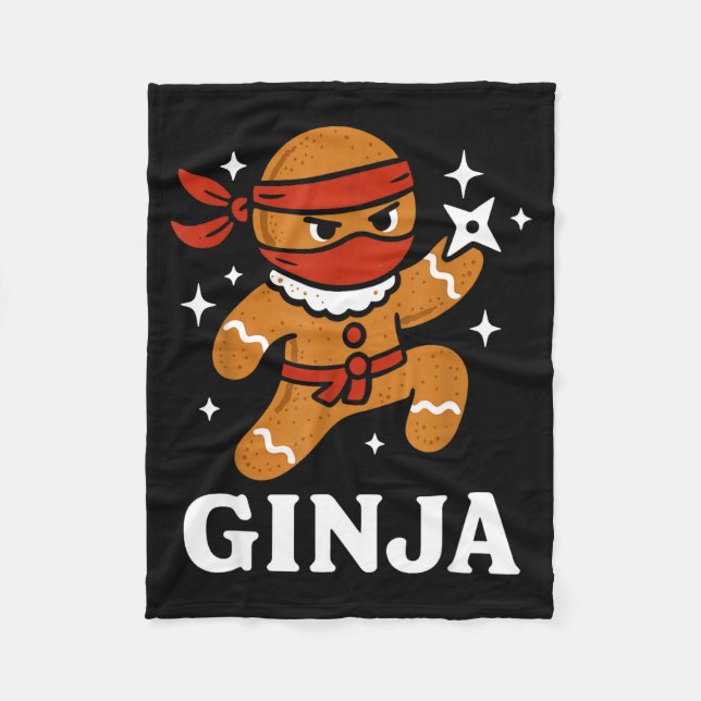 Manta Polar Ginjas Gingerbread Ninja Funny Christmas Cookie Bo (Anverso)