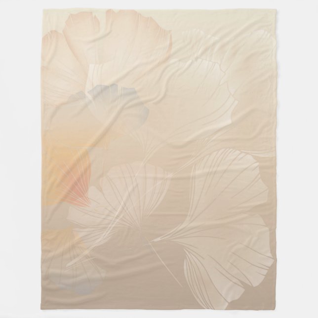 Manta Polar Ginkgo Biloba Resumen Botánico Arte Gráfico Rubor (Anverso)