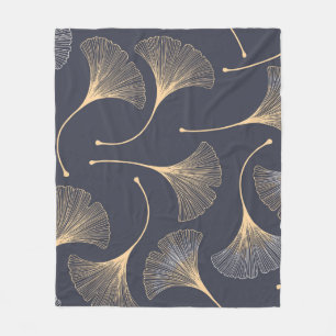 Manta Polar Ginkgo deja un patrón floral sin mar