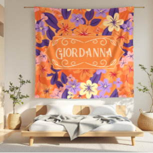 Manta Polar Giordanna Modern Floral Colorful Blooms
