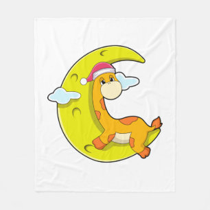 Manta Polar Girafa durmiendo en la luna
