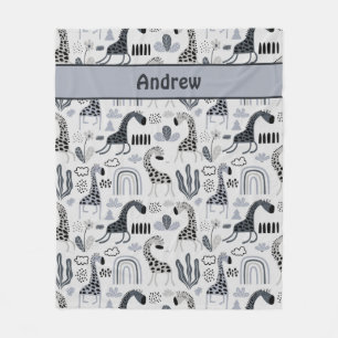 Manta Polar Giraffe Jungle Fleece Blanket