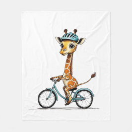 Manta Polar Giraffe montando una bicicleta - Lápiz de mano