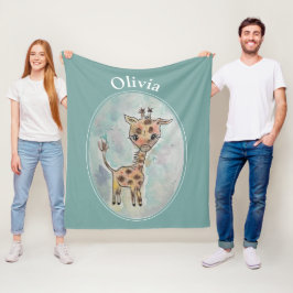 Manta Polar Giraffe Nombre personalizado