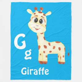 Manta Polar Giraffe personalizar ABC: Letra G - Añadir tu nomb