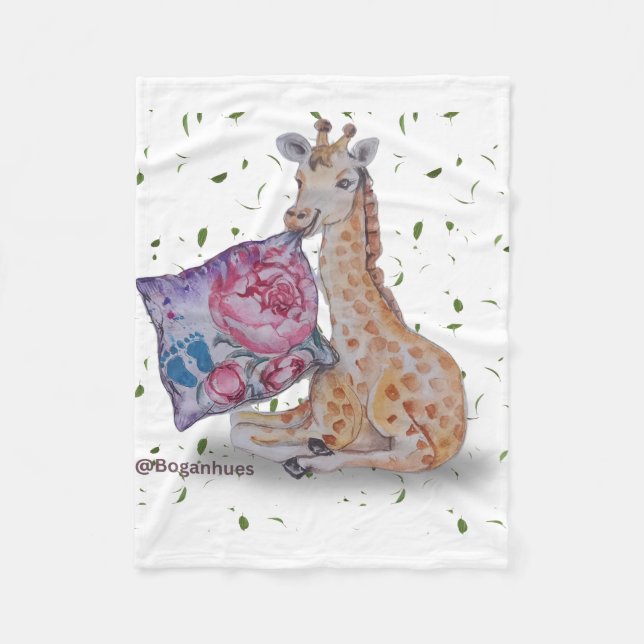Manta Polar Giraffe Print Baby Fleece Blanket (Anverso)
