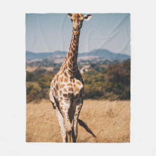 MANTA POLAR GIRAFFE RODEADO DE GRASA MARRÓN