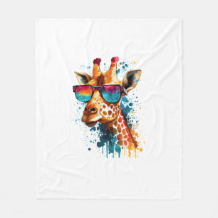 Manta Polar Giraffe Vintage Gafas de sol Gracioso animal afric