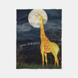Manta Polar Giraffe y Luna | Personalizado Fleece Blanket