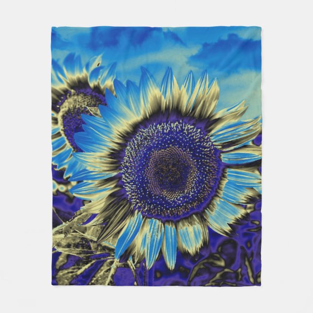 Manta Polar Girasol azul (Anverso)