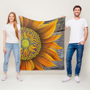 Manta Polar Girasol giratorio ruso a bordo del granero