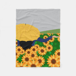 Manta Polar Girasol y lluvia