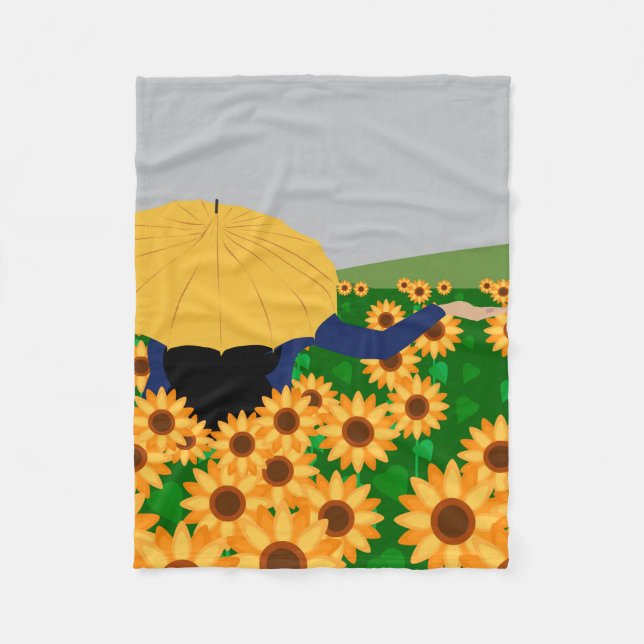 Manta Polar Girasol y lluvia (Anverso)