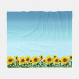 Manta Polar Girasoles elegantes sobre tonos azul cielo