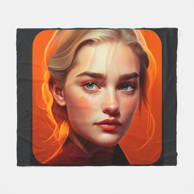 Manta Polar Girl with blue eyes (Frente (Horizontal))