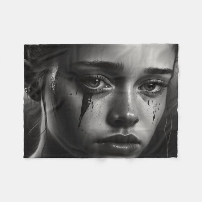 Manta Polar Girl with tears (Frente (Horizontal))