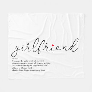 Manta Polar Girlfriend Definition Moda Script Red Love Heart