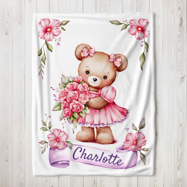 Manta Polar Girls Cute Teddy Bear Kids Fleece Blanket (Subido por el creador)