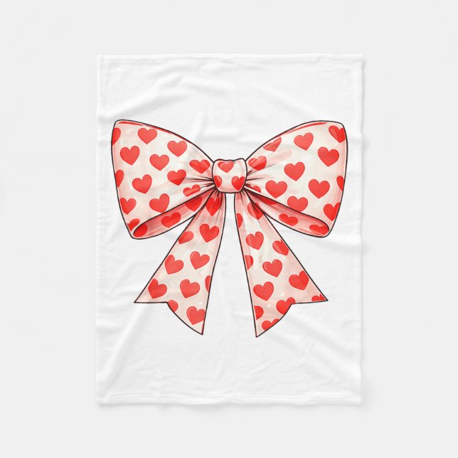Manta Polar Girls Valentine Heart Bow Cute Valentines Day Teen (Anverso)